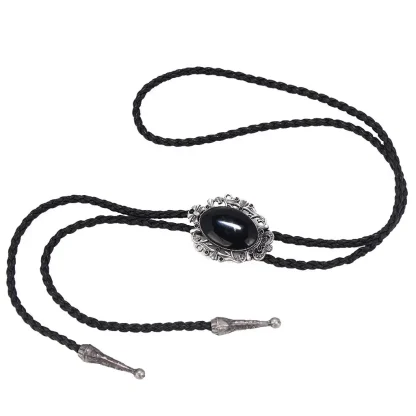 Elegant Black Pendant Bolo Tie - Image 3