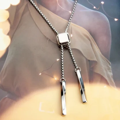 Small Square Chain Bolo Tie - Image 3