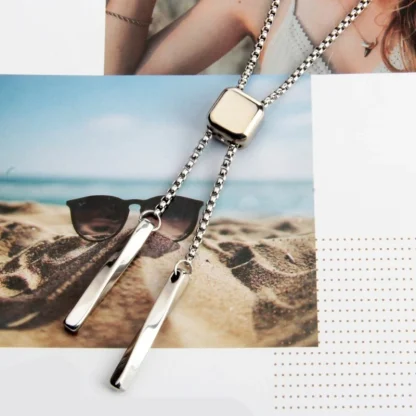 Small Square Chain Bolo Tie - Image 5