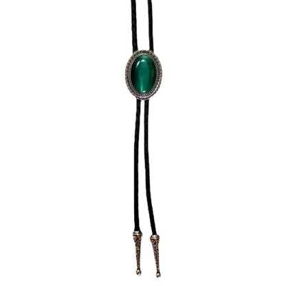 Formal Oval Pendant Bolo Tie - Image 7