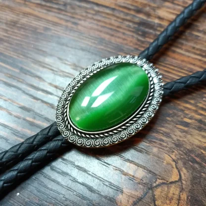 Formal Oval Pendant Bolo Tie - Image 3