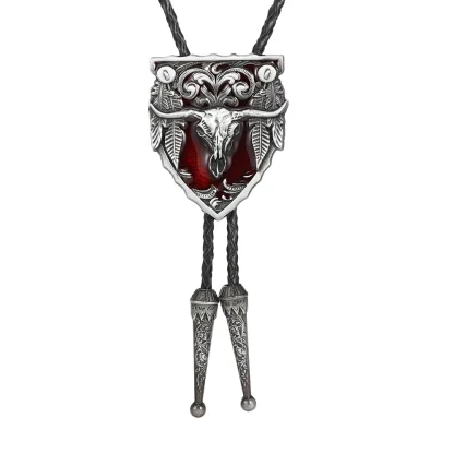 Western Cowboy Embossed Bolo Tie