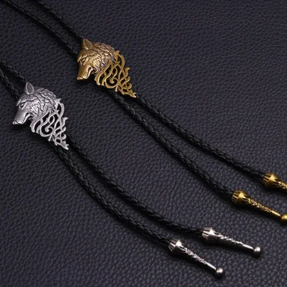Wolf Head Pendant Bolo Tie - Image 4