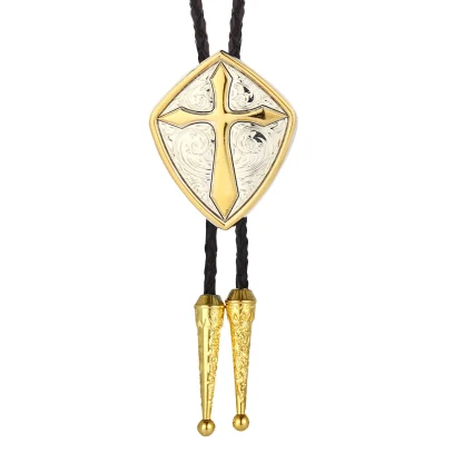 Embossed Cross Bolo Tie
