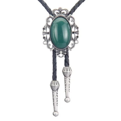 Formal Oval Green Bolo Tie
