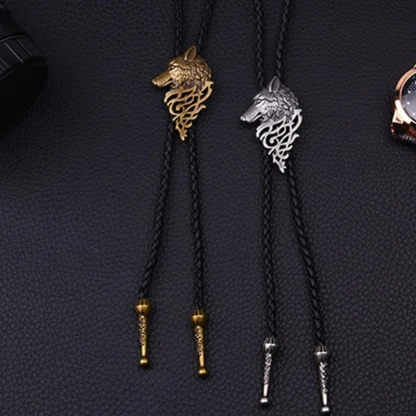 Wolf Head Pendant Bolo Tie - Image 6