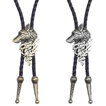 Wolf Head Pendant Bolo Tie - Image 9