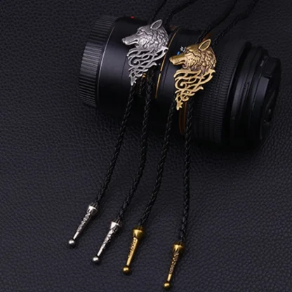 Wolf Head Pendant Bolo Tie - Image 7
