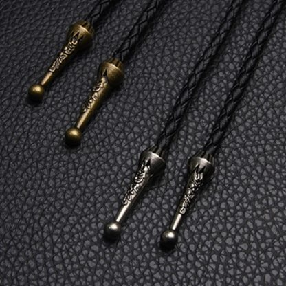 Adjustable Black Formal Bolo Tie - Image 4