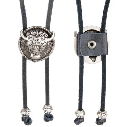 Western Bull Head Bolo Tie - Image 8
