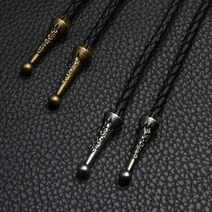 Formal Oval Black Bolo Tie - Image 9