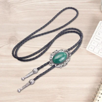 Formal Oval Green Bolo Tie - Image 2