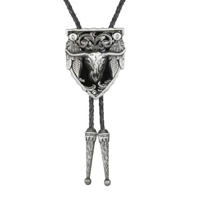 Western Cowboy Embossed Bolo Tie - Image 3