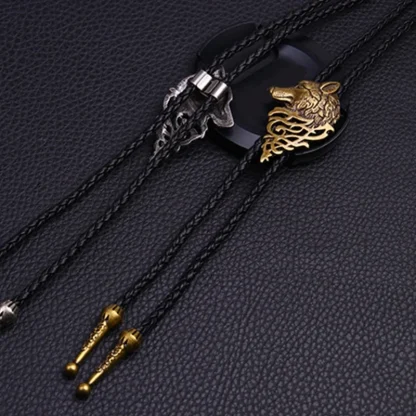 Wolf Head Pendant Bolo Tie - Image 5