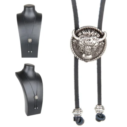 Western Bull Head Bolo Tie - Image 5